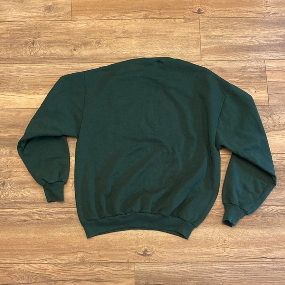 Vintage You Better Not Pout Doily Puff Paint Christmas Crewneck Sweatshirt - Picture 4 of 4